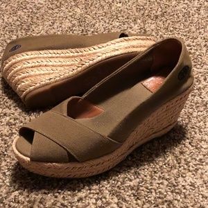 TORY BURCH Filipa Espadrille Wedge Sandals Sz 7